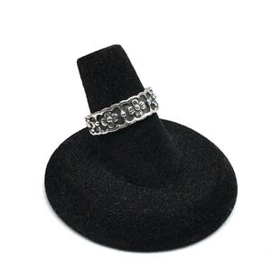 Sterling Silver Floral Band Dogwood Flower Ring Vintage Size 6 1/2